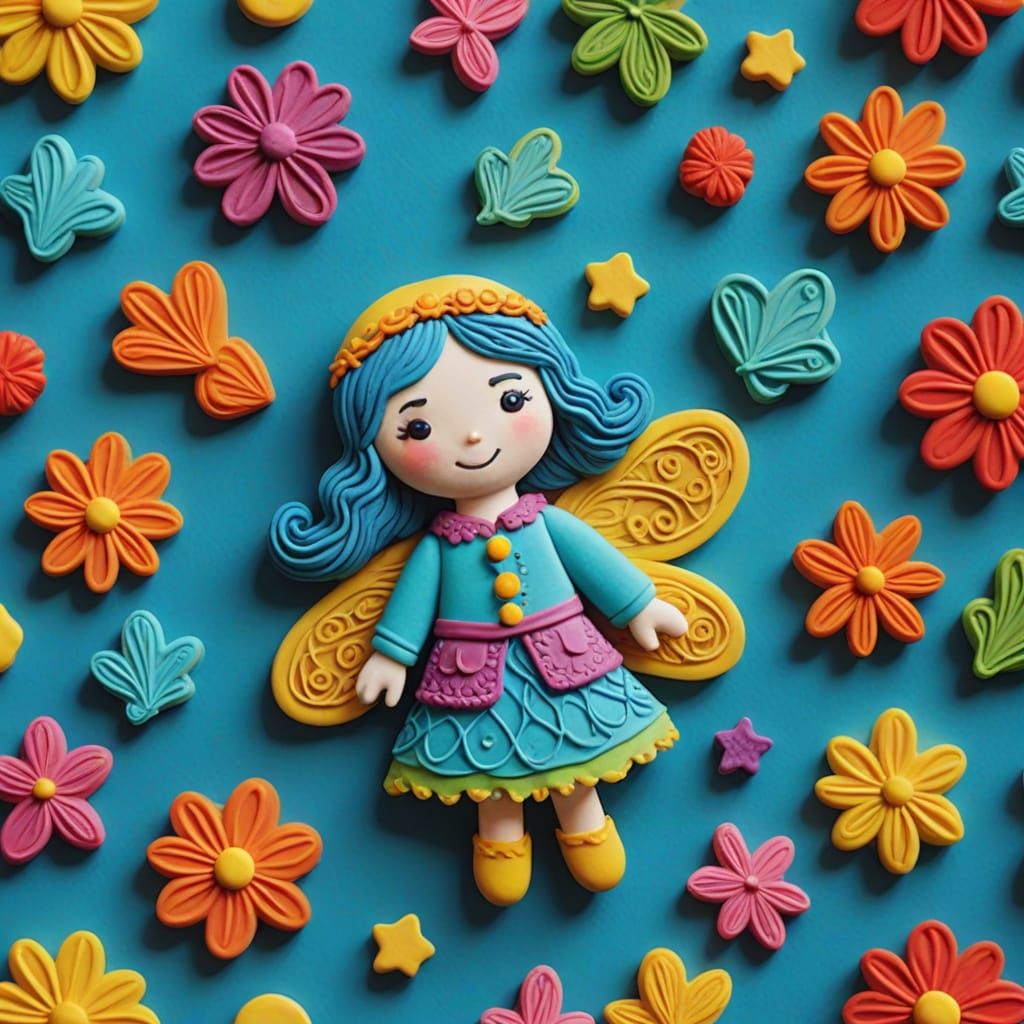 A beautiful fary in playdough,...