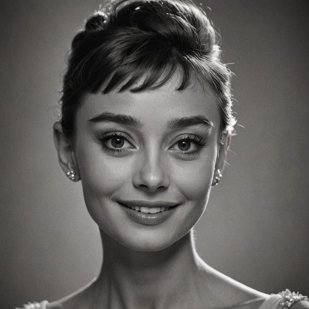 Monochrome Portrait of Woman with Enigmatic Smile