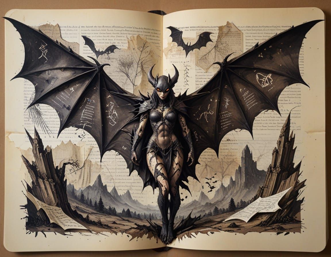 Paper Demoness Emerges from Crumpled Manuscript