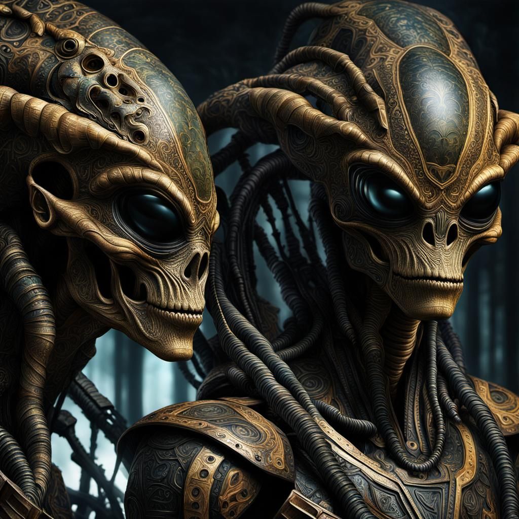 Beautiful Exotic Aliens in Subdued Lighting