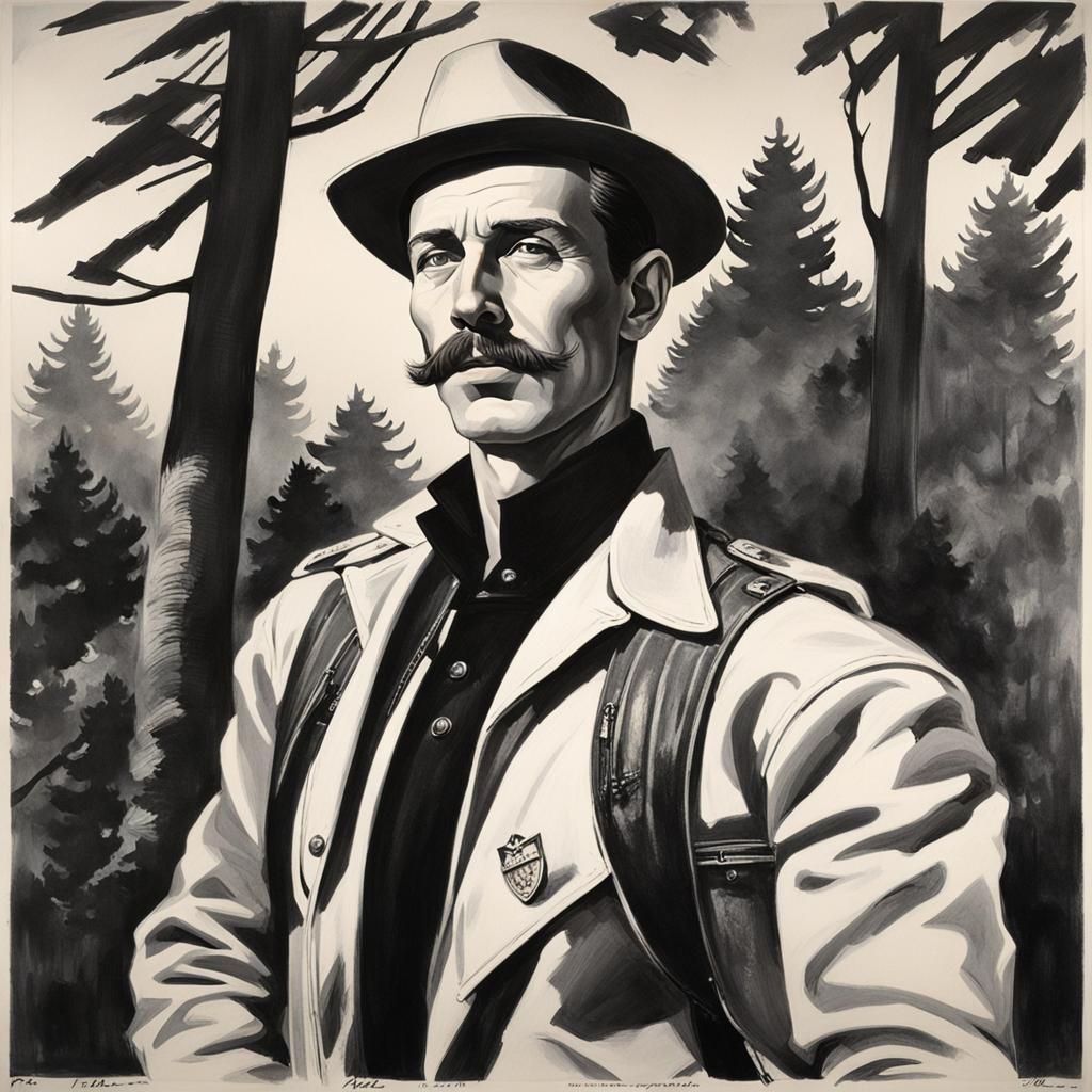 Stylized Portrait Influenced by Homoerotic Art