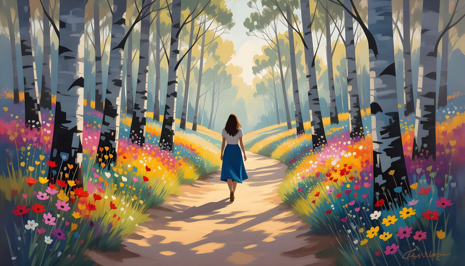 Australian Bushland Landscape with Native Wildflowers