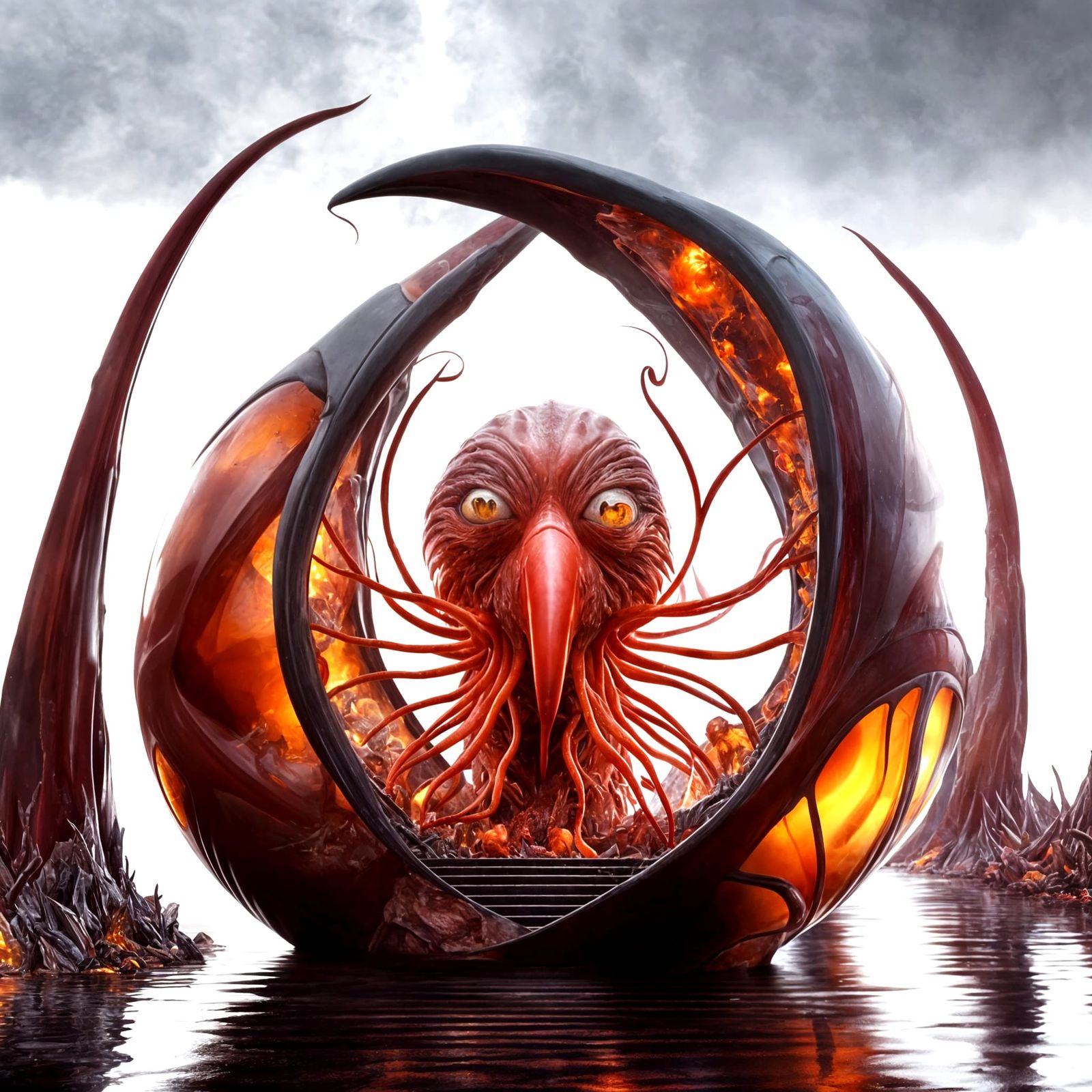 Translucent Alien Invasion in Dramatic Lighting