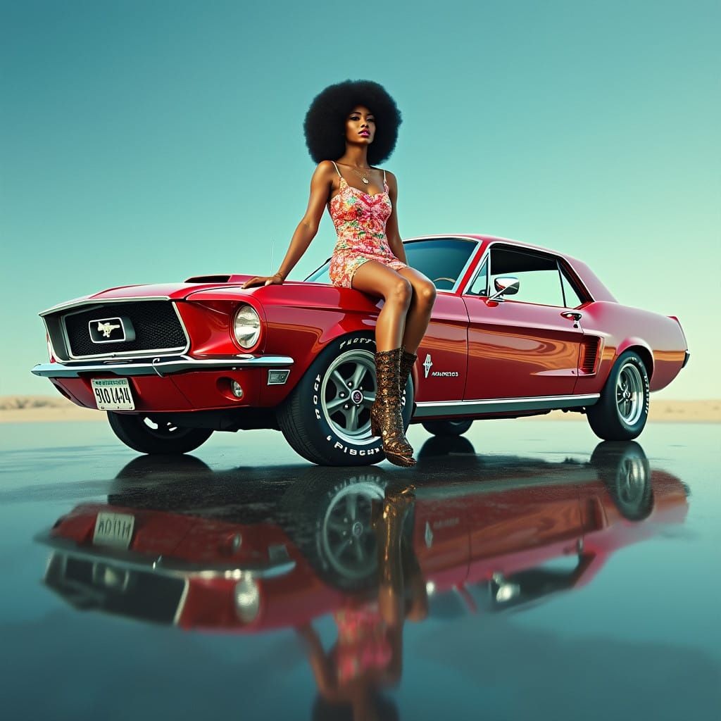 Chrome Reflection of 1967 Ford Mustang