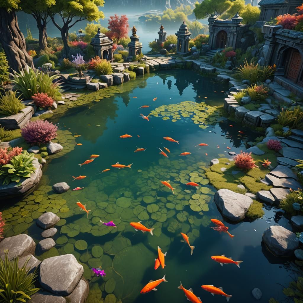 Salt in Fish Pond: Detailed Matte Painting