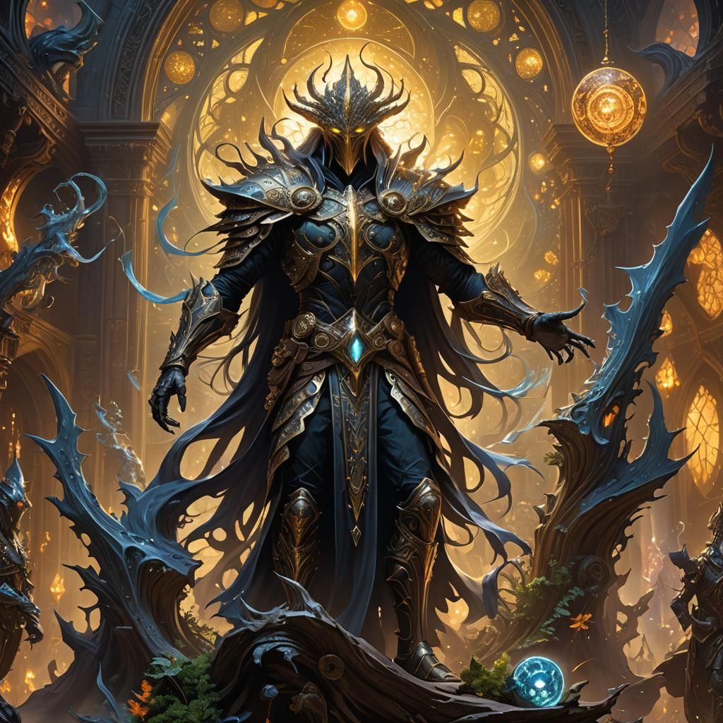 Cloaked Shadow Figure in Eerie Forest