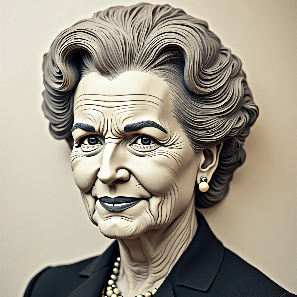 Madeleine Albright Paper Cut Portrait Collage