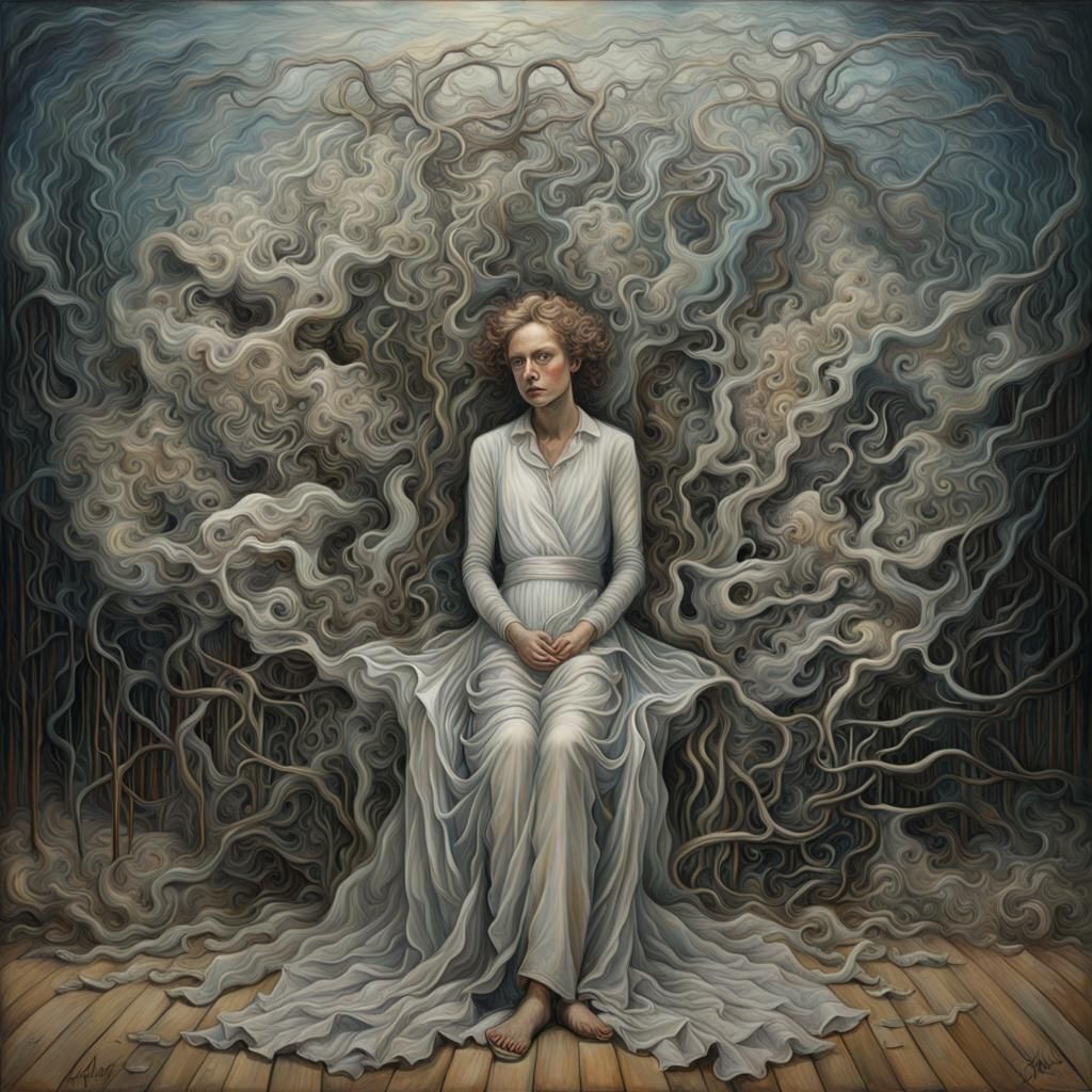 Dark Mixed Media Art with Rich Textures