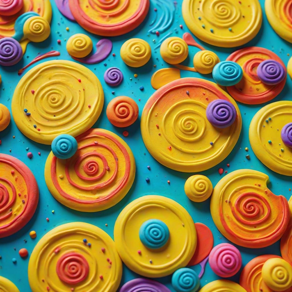Surreal Play-Doh Pancakes with Glittering Texture