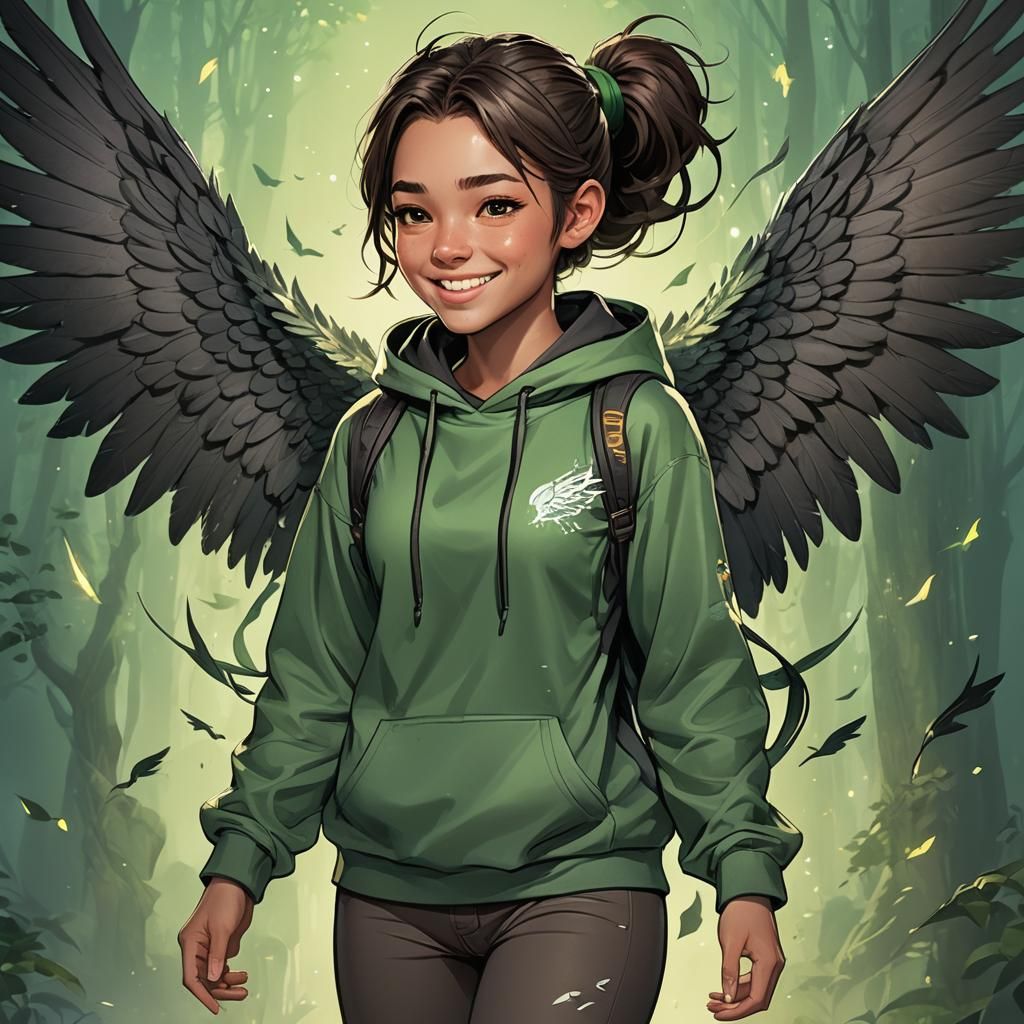 Intricately Detailed Fantasy Teen Angel