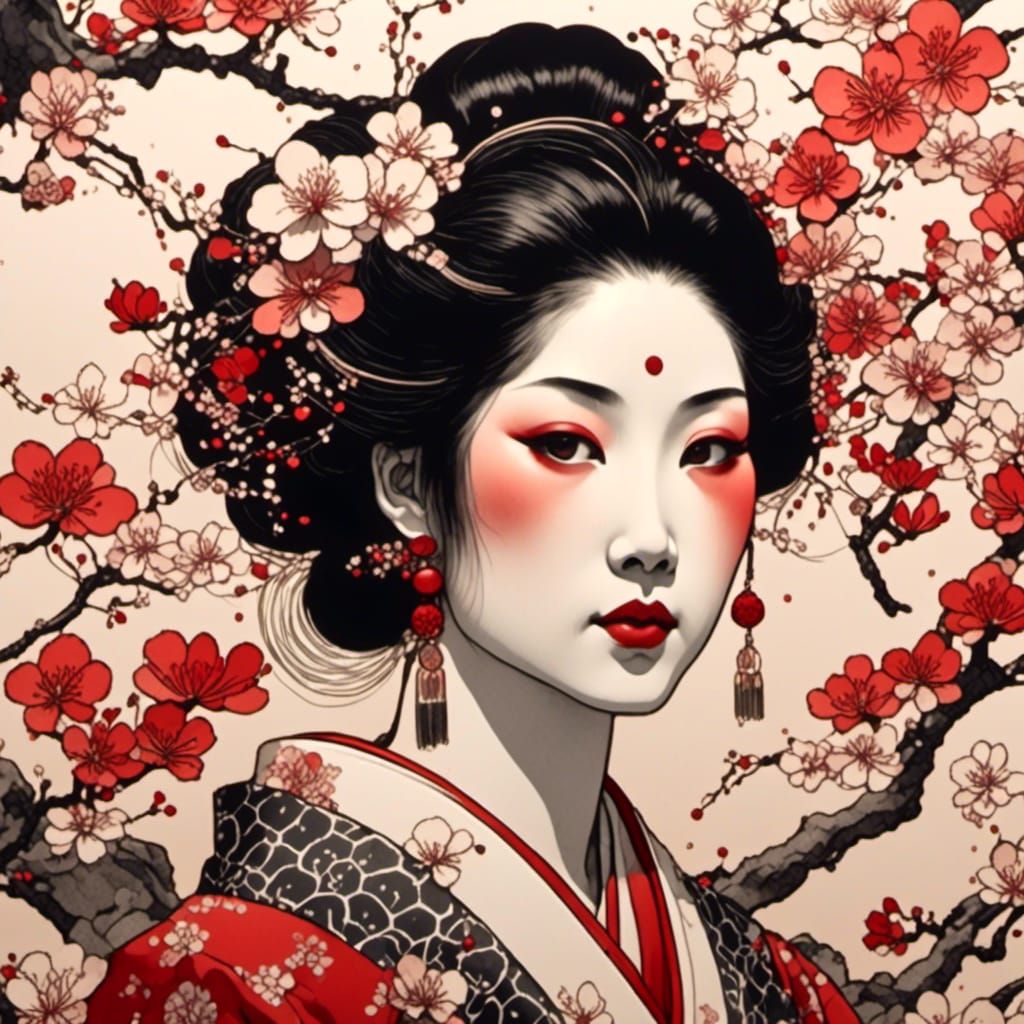 Ukiyo-e Portrait of a Japanese Lady