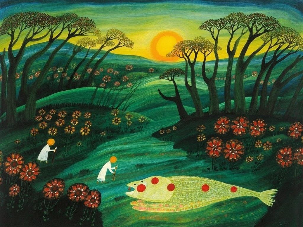 Enchanted Fairy Tale Landscape Illustration