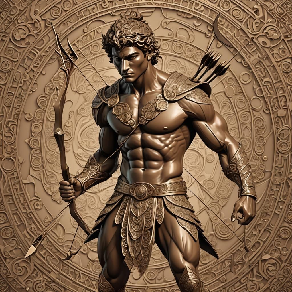 Young Greek Warrior with Bow and Arrows