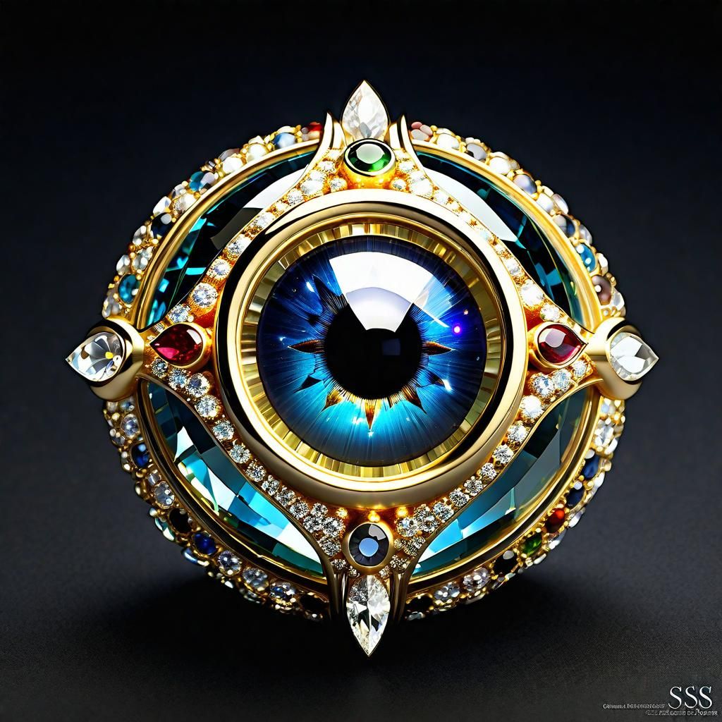 Crystal Eyeball Jewel with Universe Inside