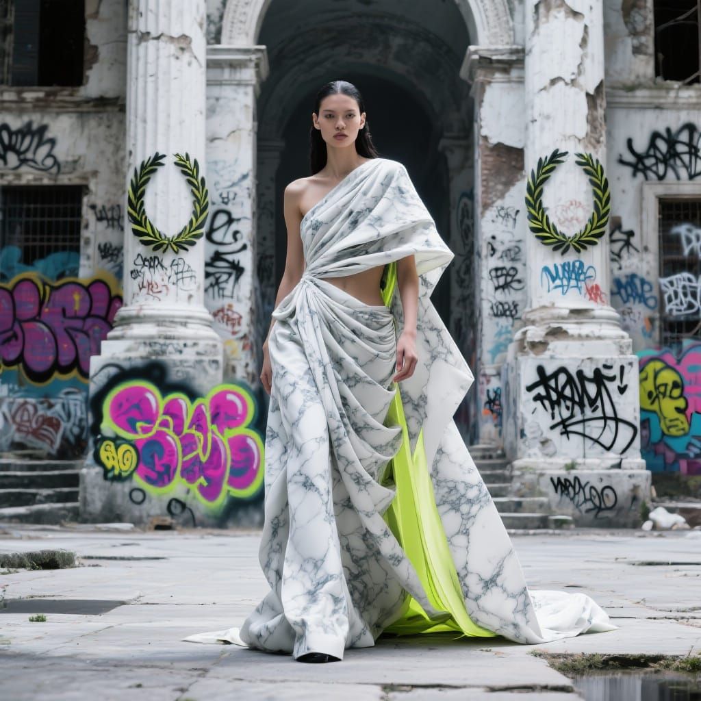 Avant-Garde Outfit: Street Art Meets Neoclassicism