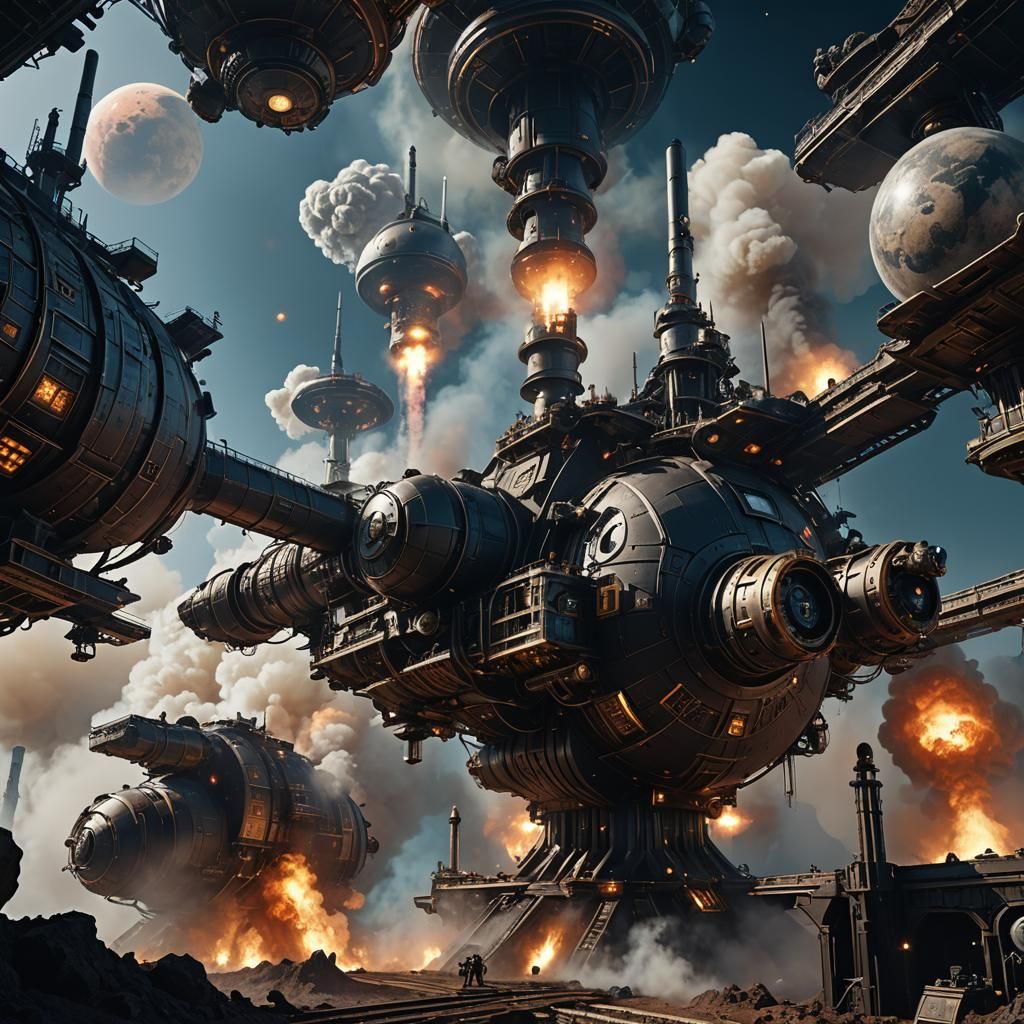 A steam space station