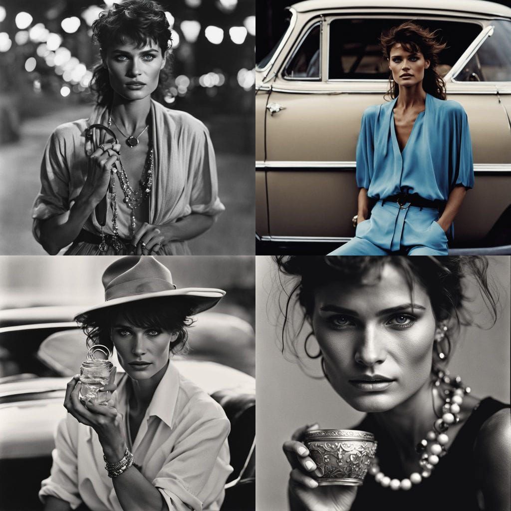 Woman with Ponytail in Vivid Portrait Style