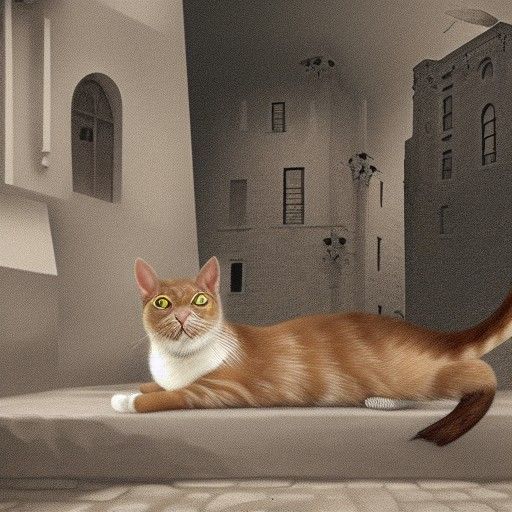 Detailed Matte Painting of a Cat