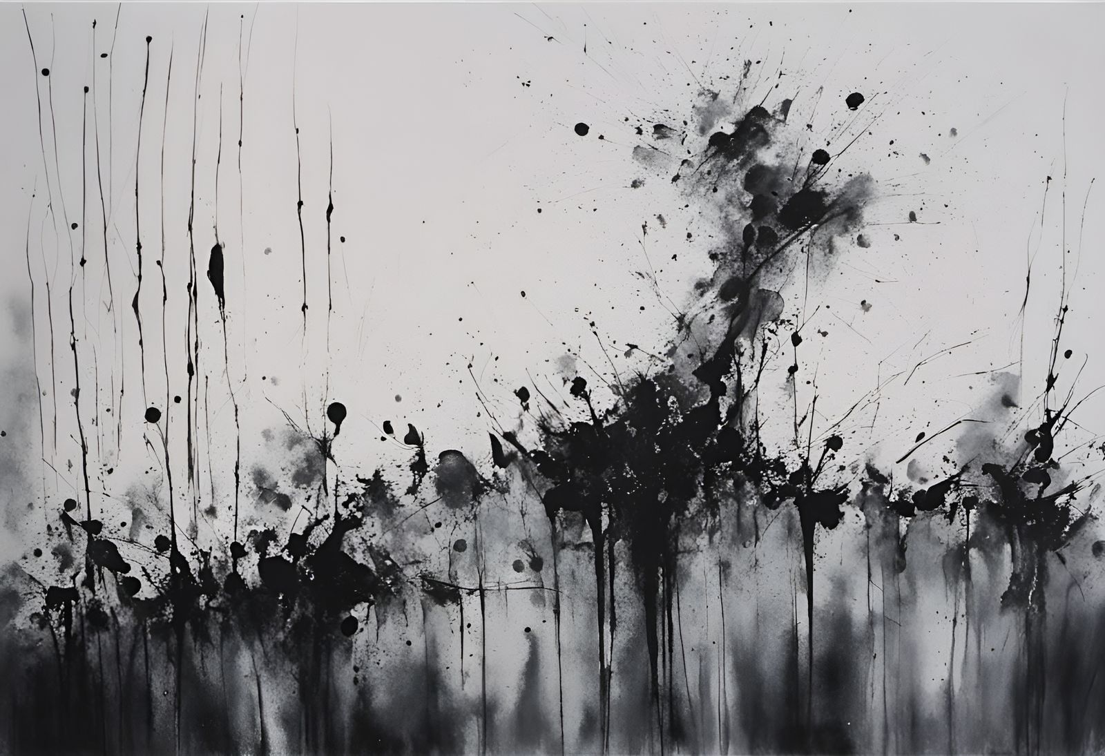 Ink Splash in Wet Brush Painting Style