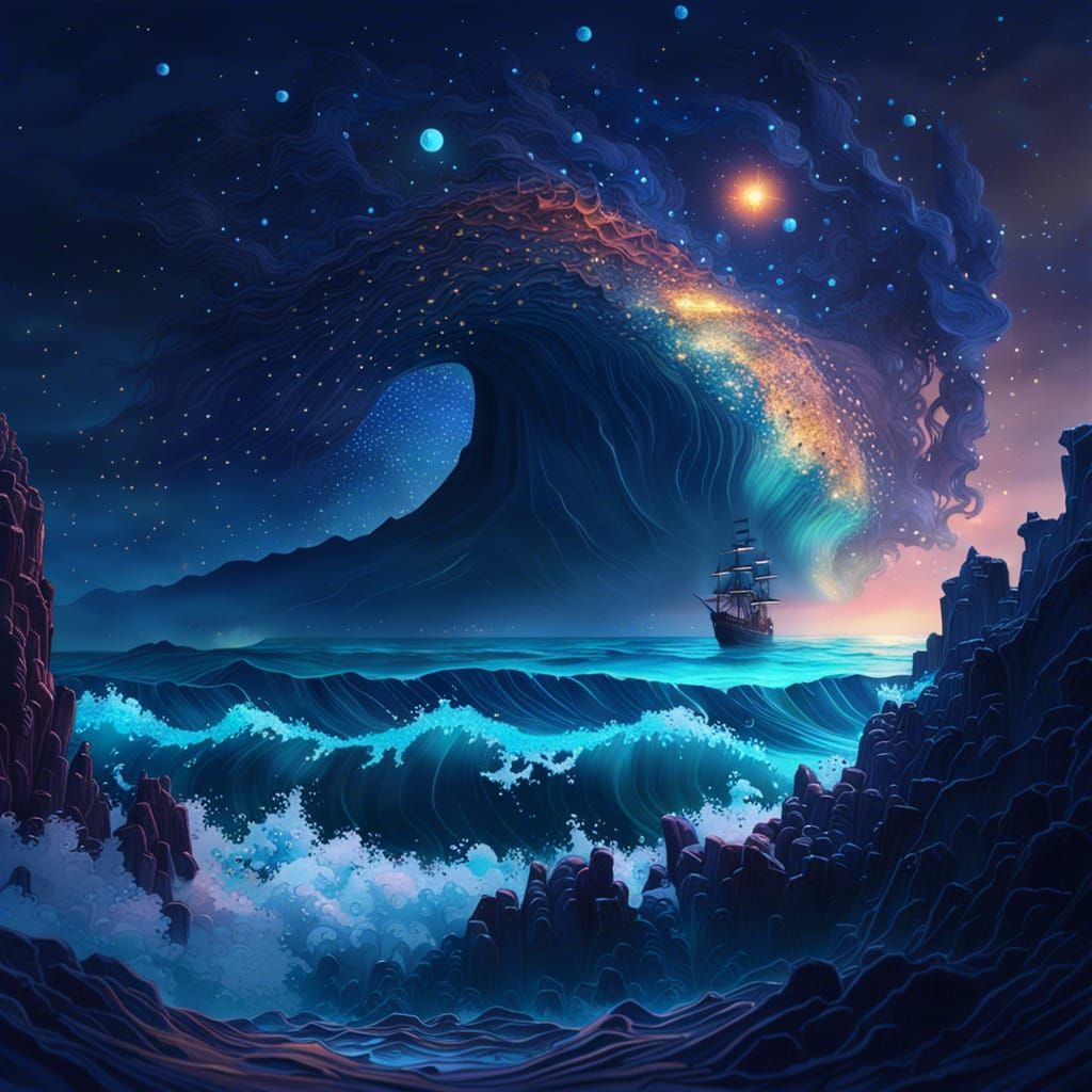 Fantastical Starry Ocean Concept Art