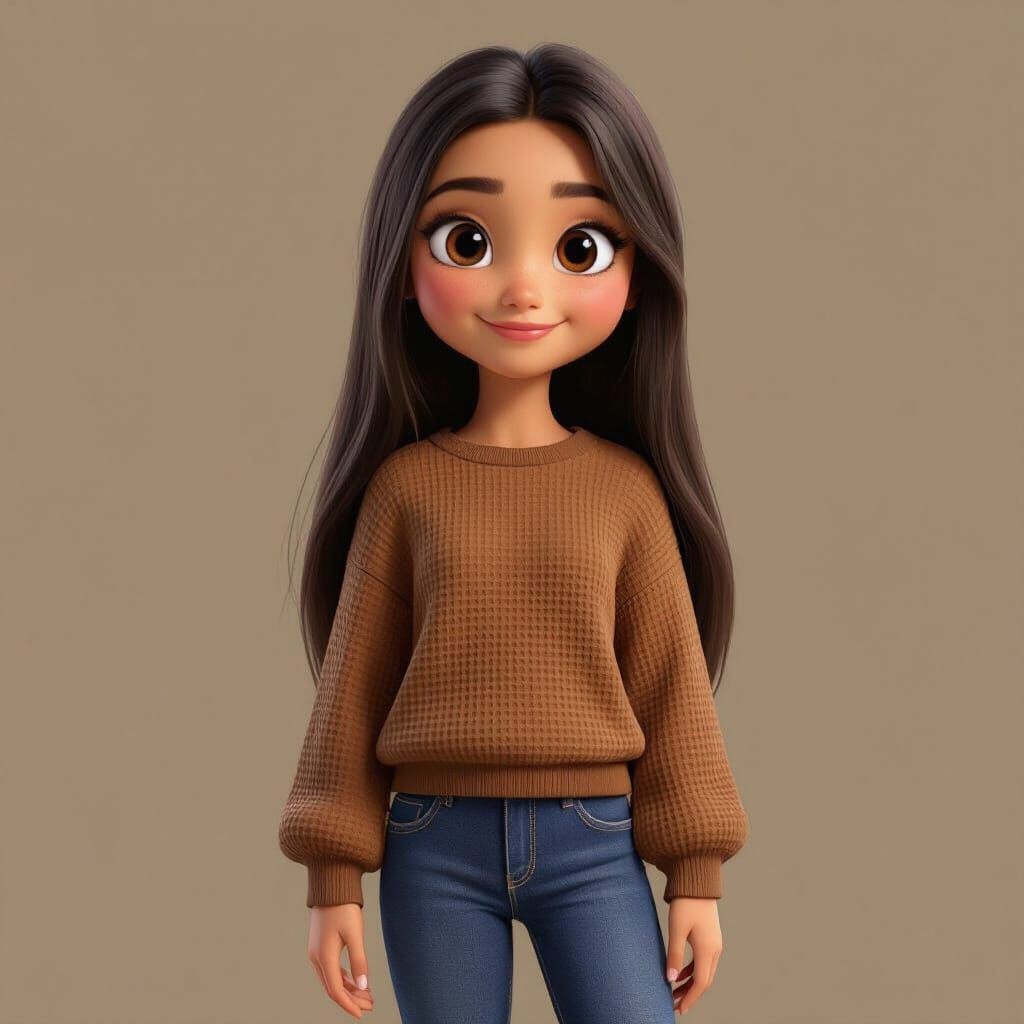 Violet: A Girl in Disney/Pixar 3D Style