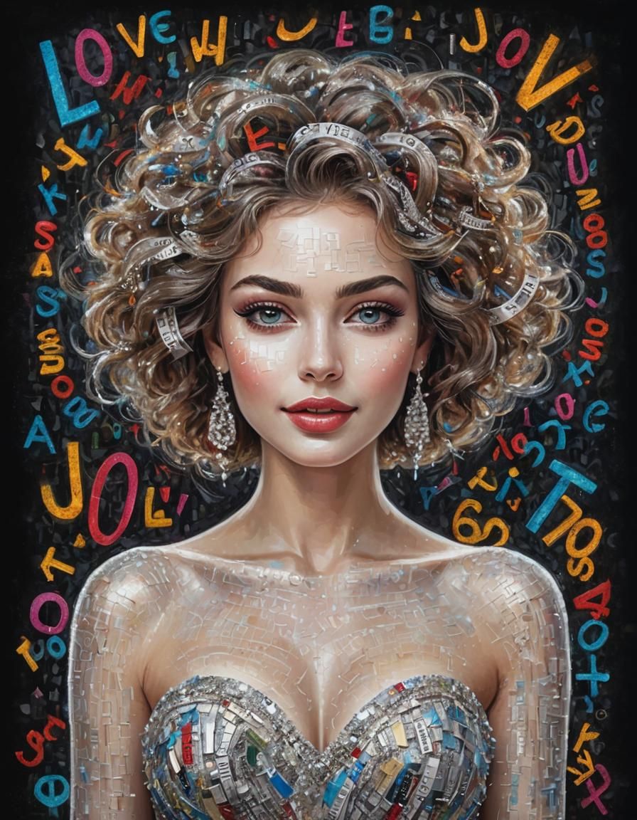 Goddess of Words Portrait with Silver Eyes