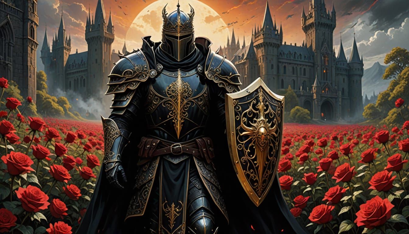Majestic King Knight in Gothic Castle
