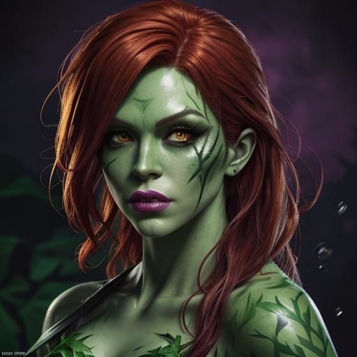 Hyperrealistic Poison Ivy Splash Art