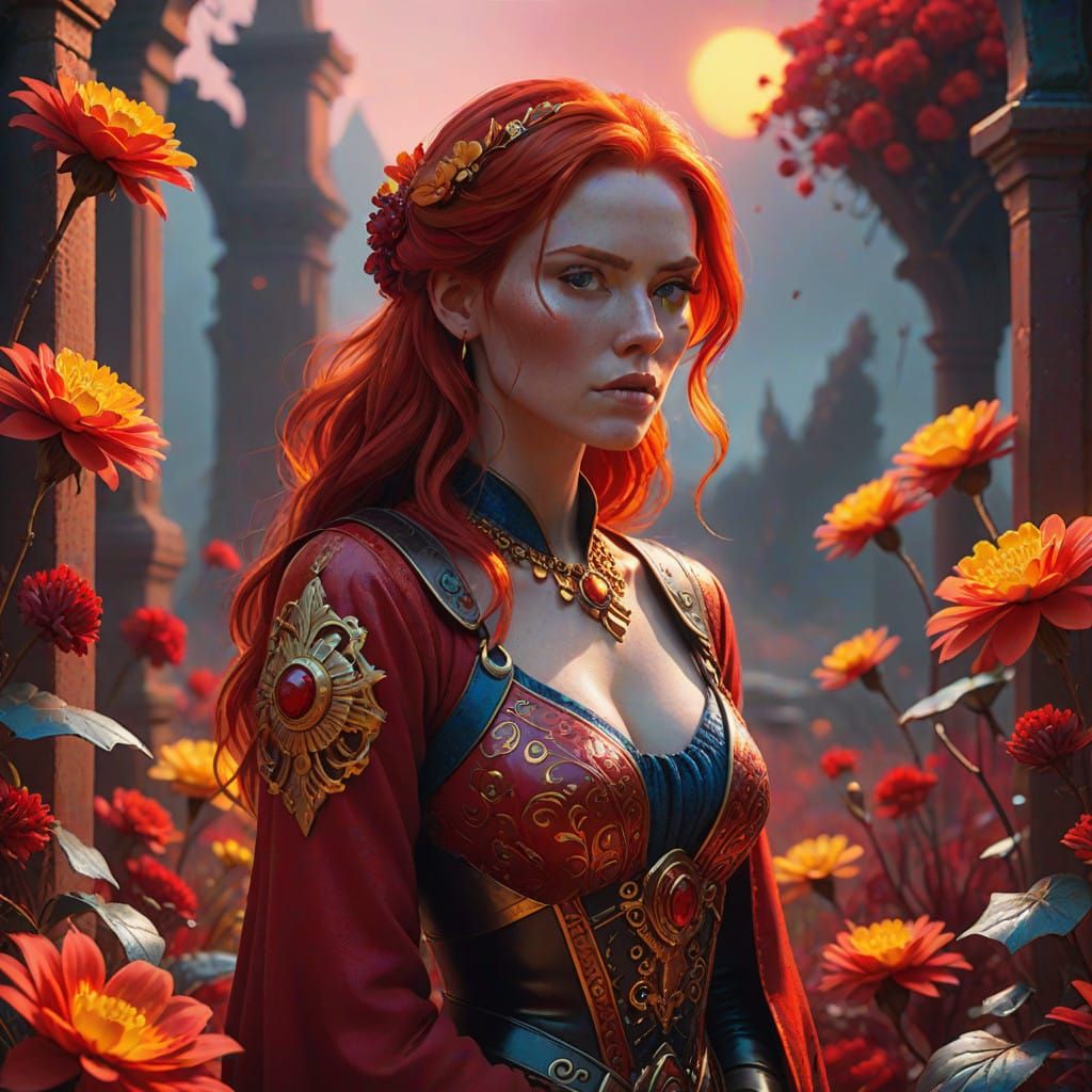 Dreamlike Crimson Realms in Hyper-Detailed Digital Art