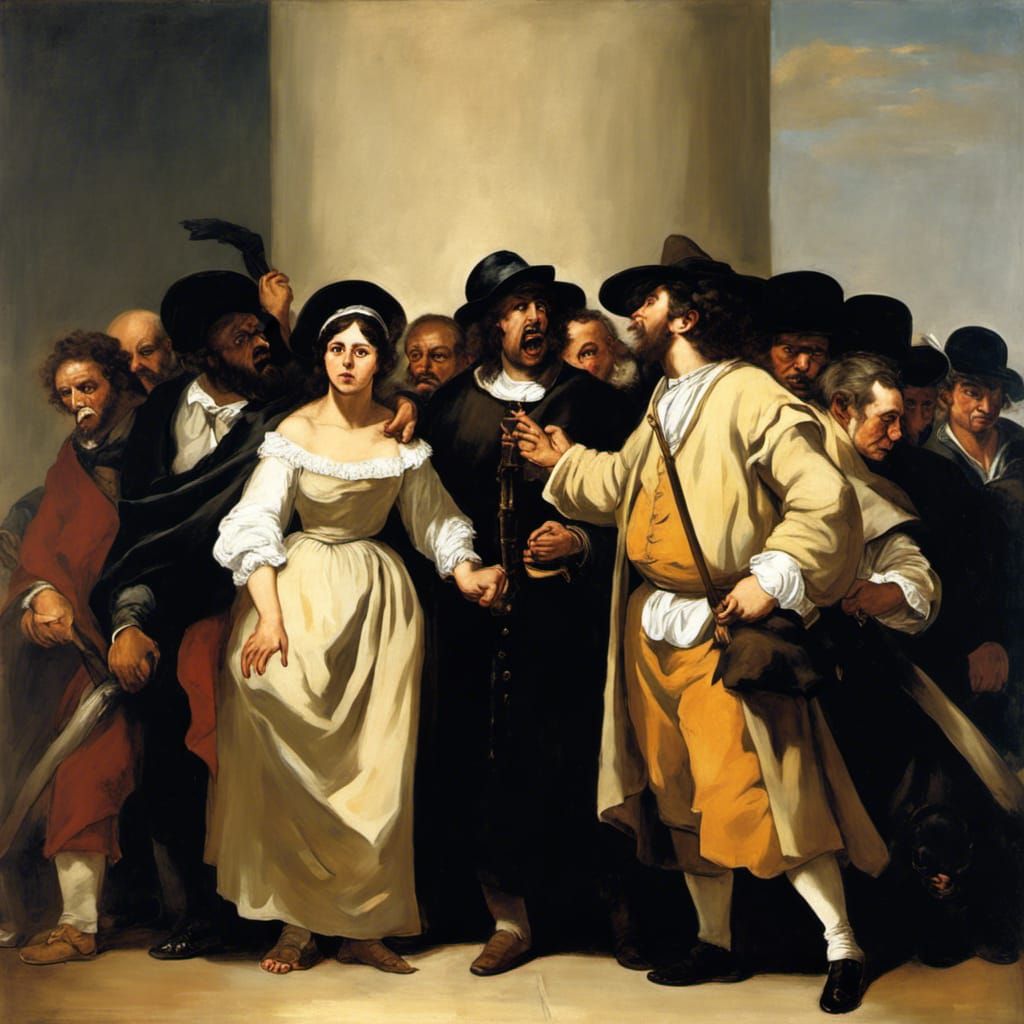 Dark Oil Painting: Exploitation and Social Injustice