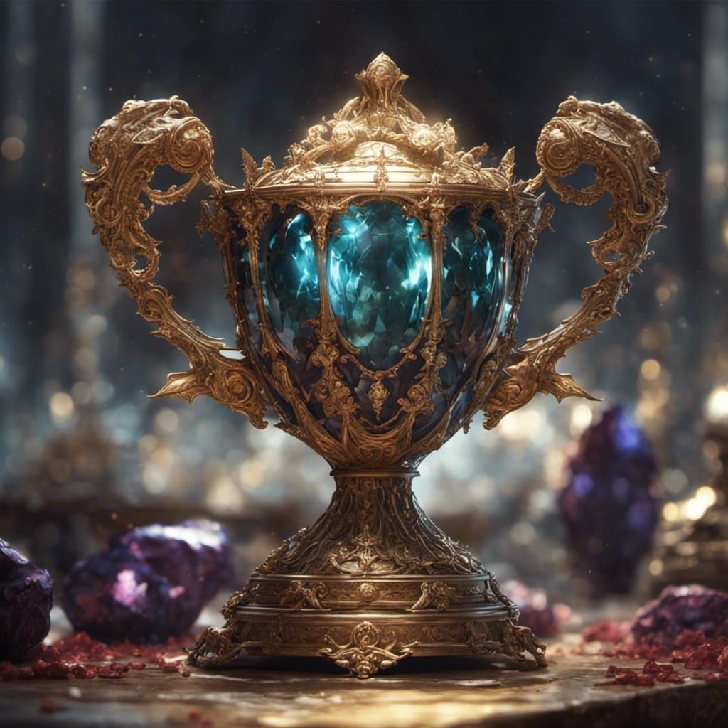 Royal Gem-Encrusted Trophy in Dark Fantasy Style