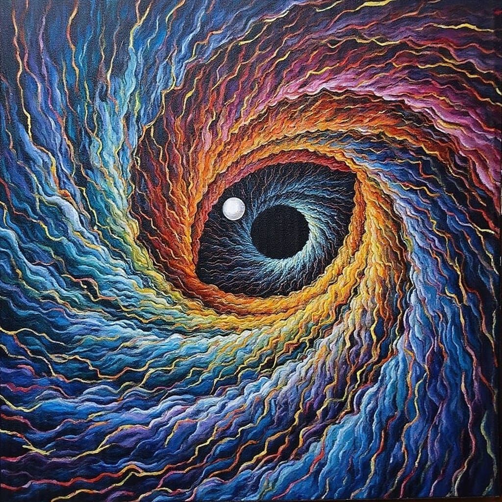 Iridescent Fractal Vortex in a Futuristic Style