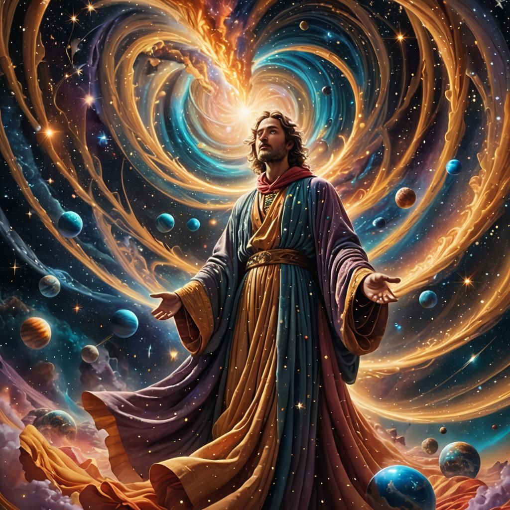 Celestial Being in a Swirling Star Vortex