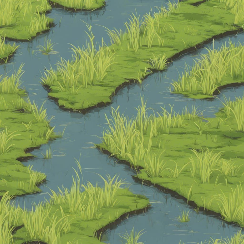 Minimalist Grass Swamp Scene