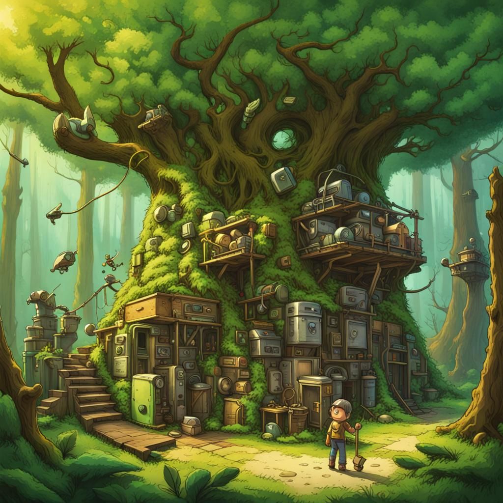 Naturecore Meets Salvagepunk: An AI-Generated Vision