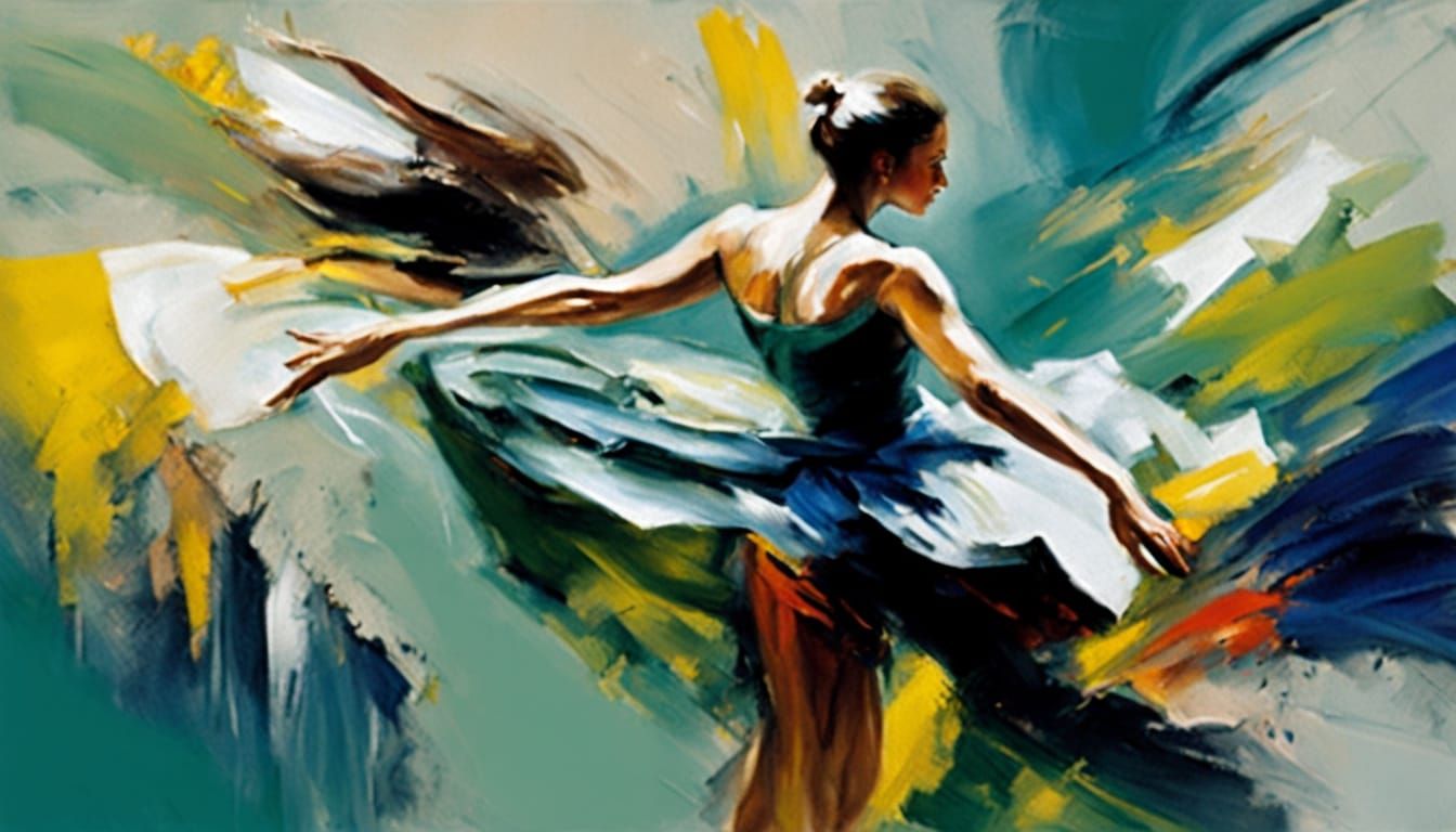 Expressive Dancer in Vibrant Swimsuit and Pareo