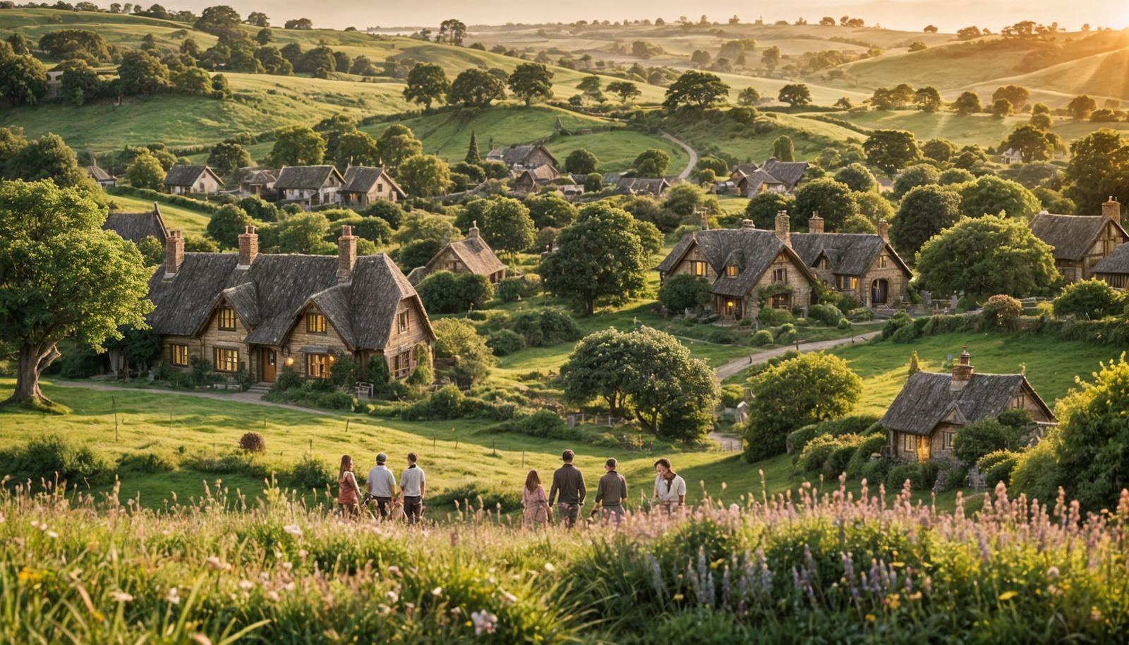 Idyllic Hobbiton Scene in Natural Light