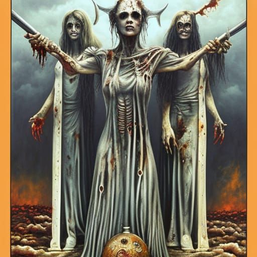 Zombiecore Devil Girl in Dystopian Wasteland