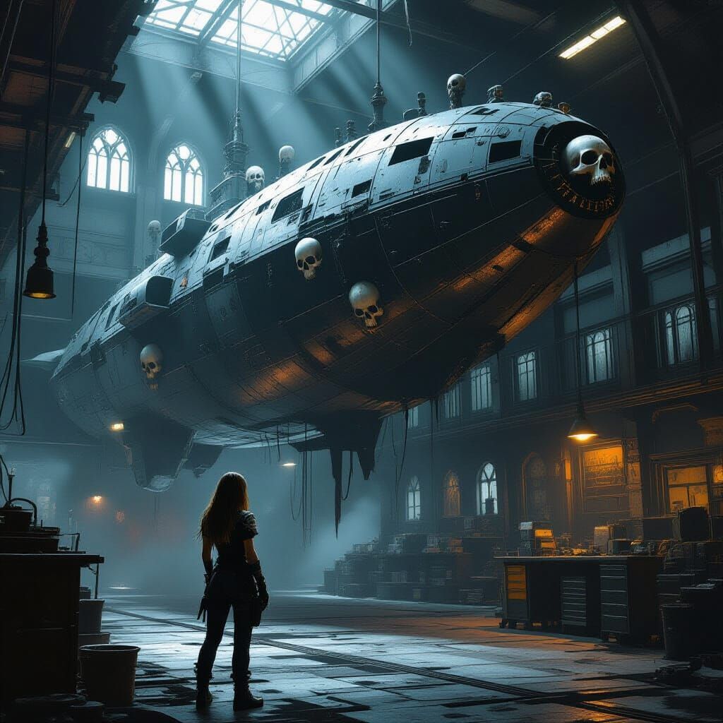 Gothic Racer in Grimdark Workshop with Cathedral Spaceship