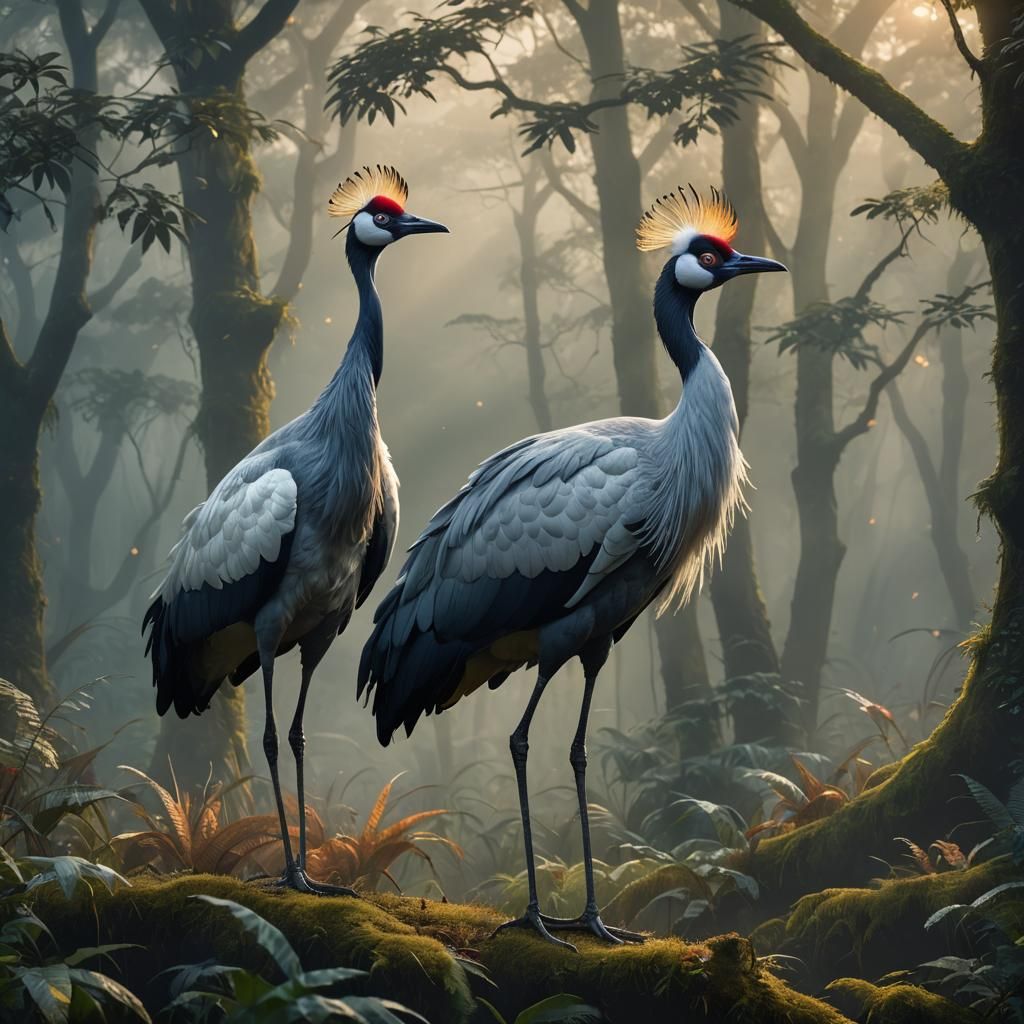 crested crane