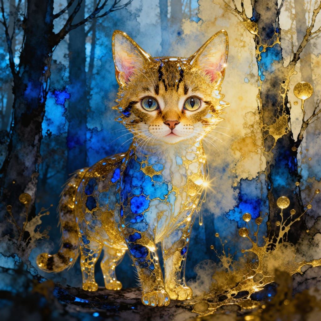 Dreamy Glass Animal Art with Shimmering Light