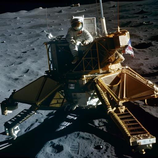 Neil Armstrong Drifting on the Moon