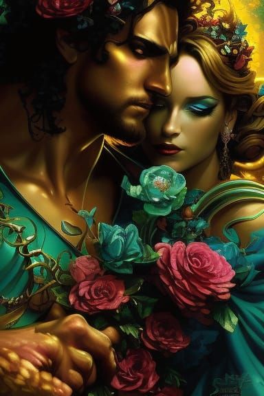 Fairy King and Queen Portrait in Fairycore Style