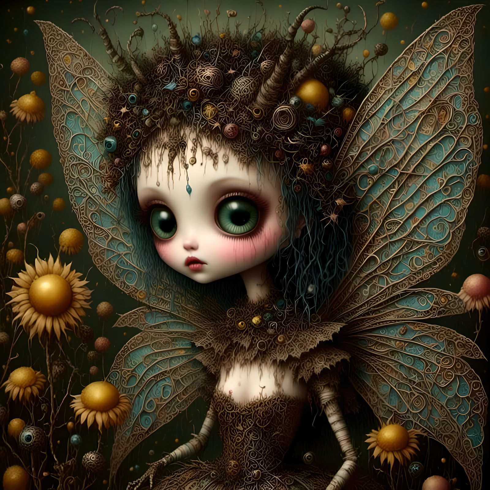 Unicorn Fairy in Dark Fantasy Style