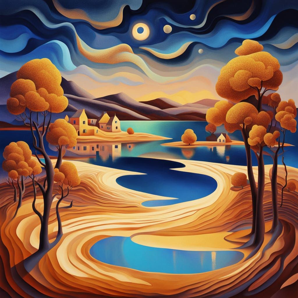 Surreal Crystal Landscape in Fauvist Colors