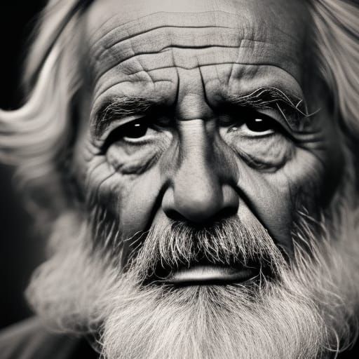Monochrome Portrait of an Old Wise Man