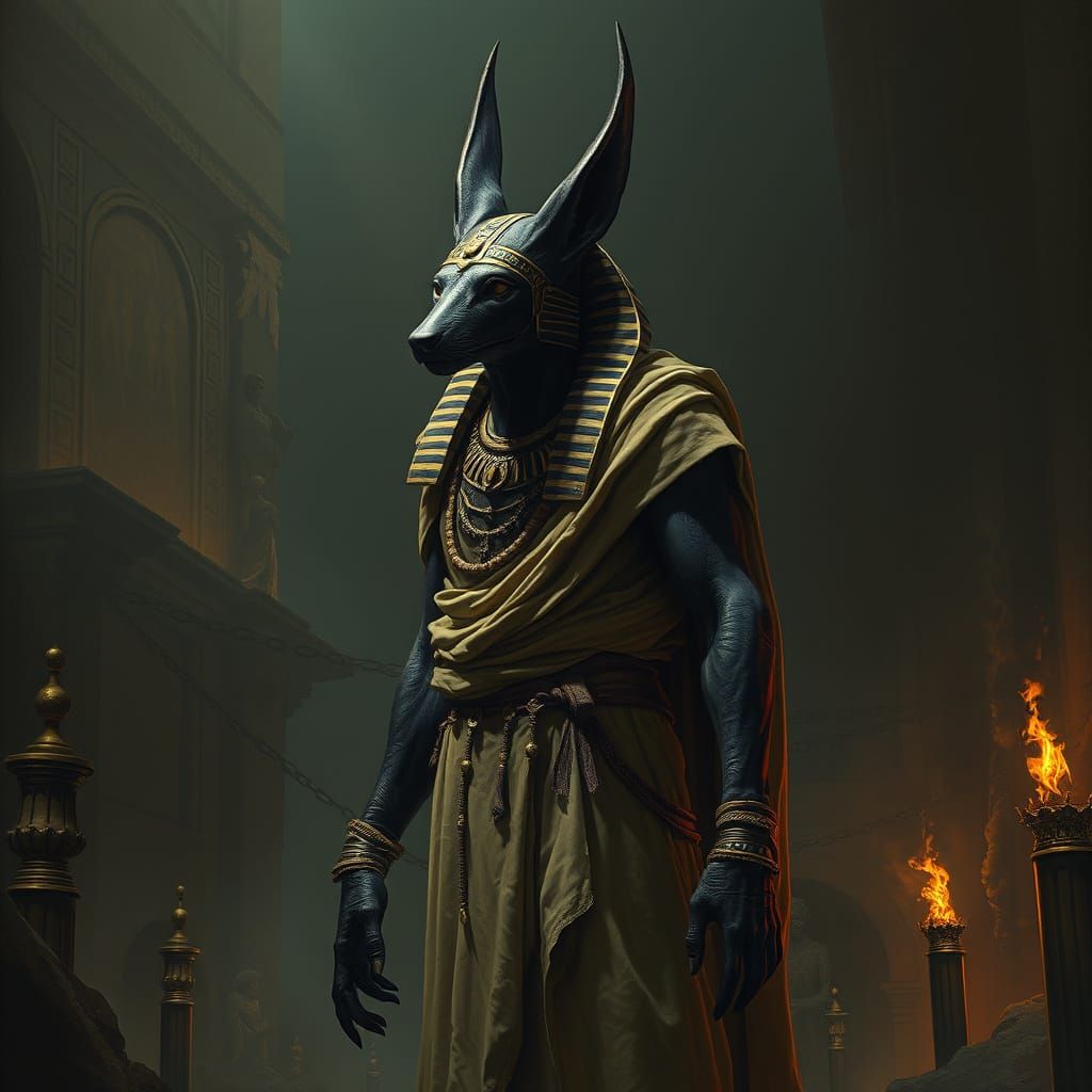 Duamutef in Haunting Dark Fantasy Style