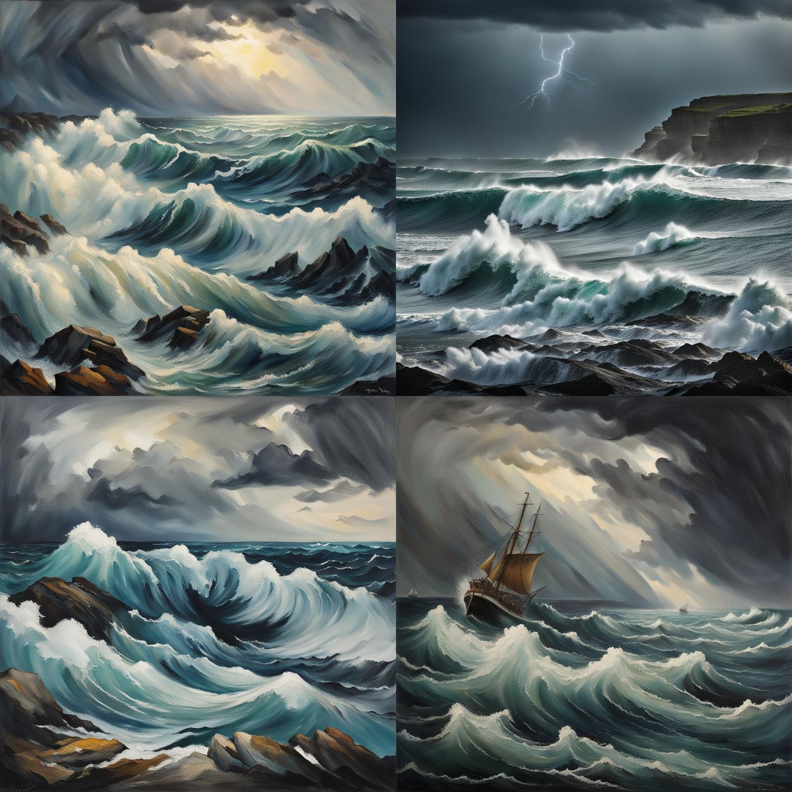 Dramatic Storm Over the Open Sea