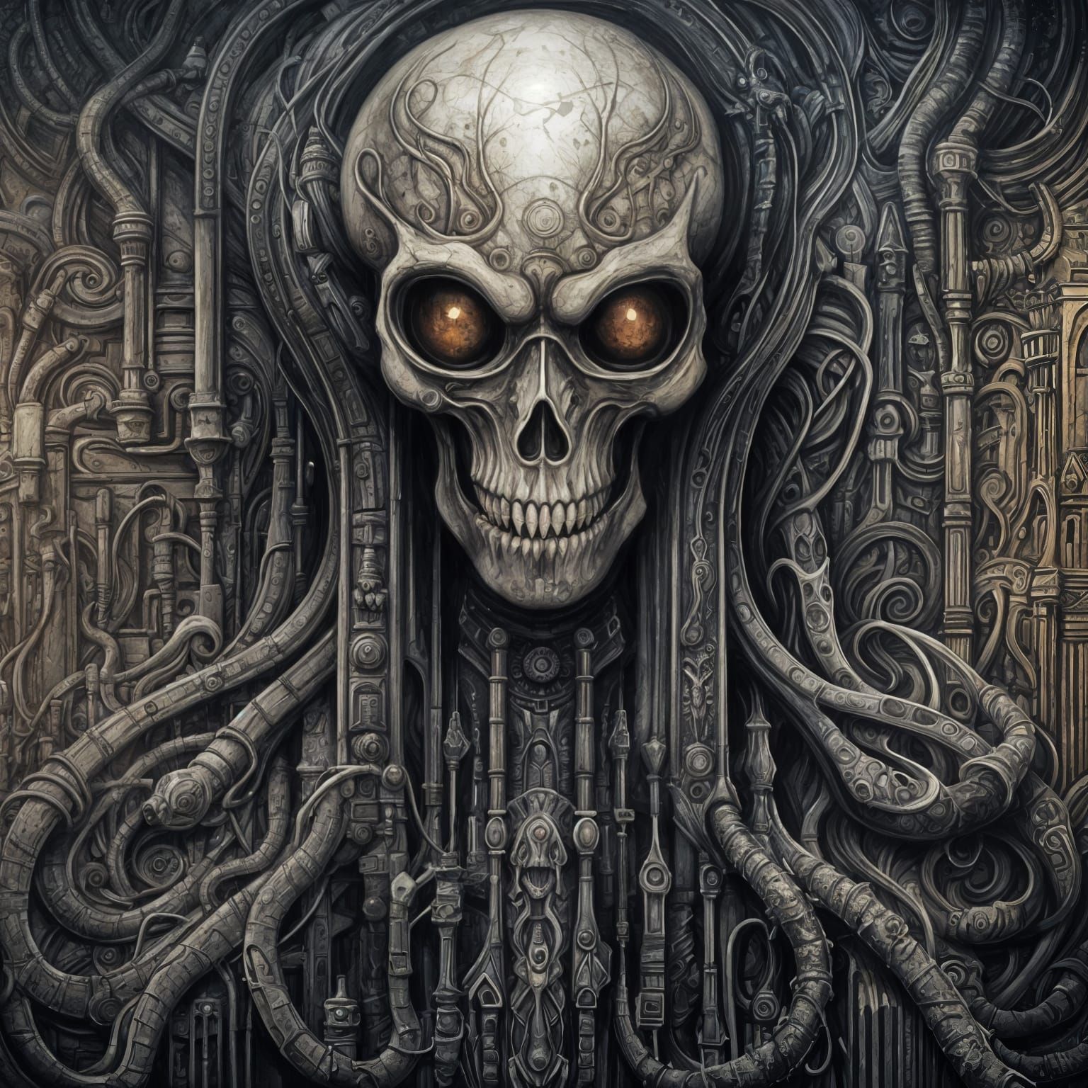 Macabre Interplanetary Creature in Cosmic Void