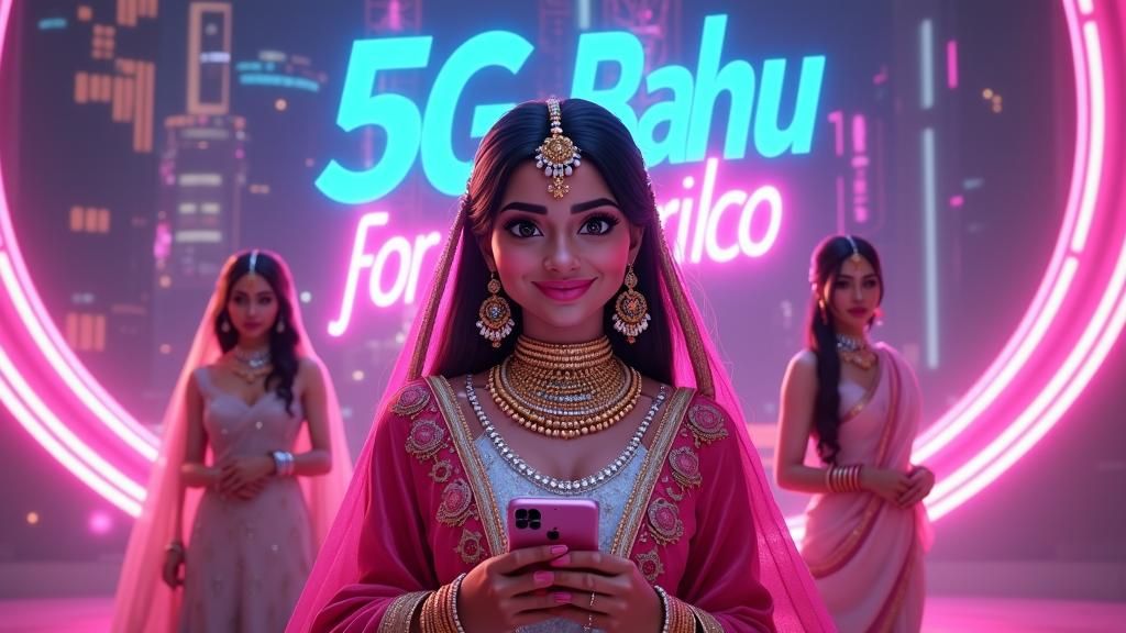 Vibrant 5G Bahu Cartoon YouTube Thumbnail